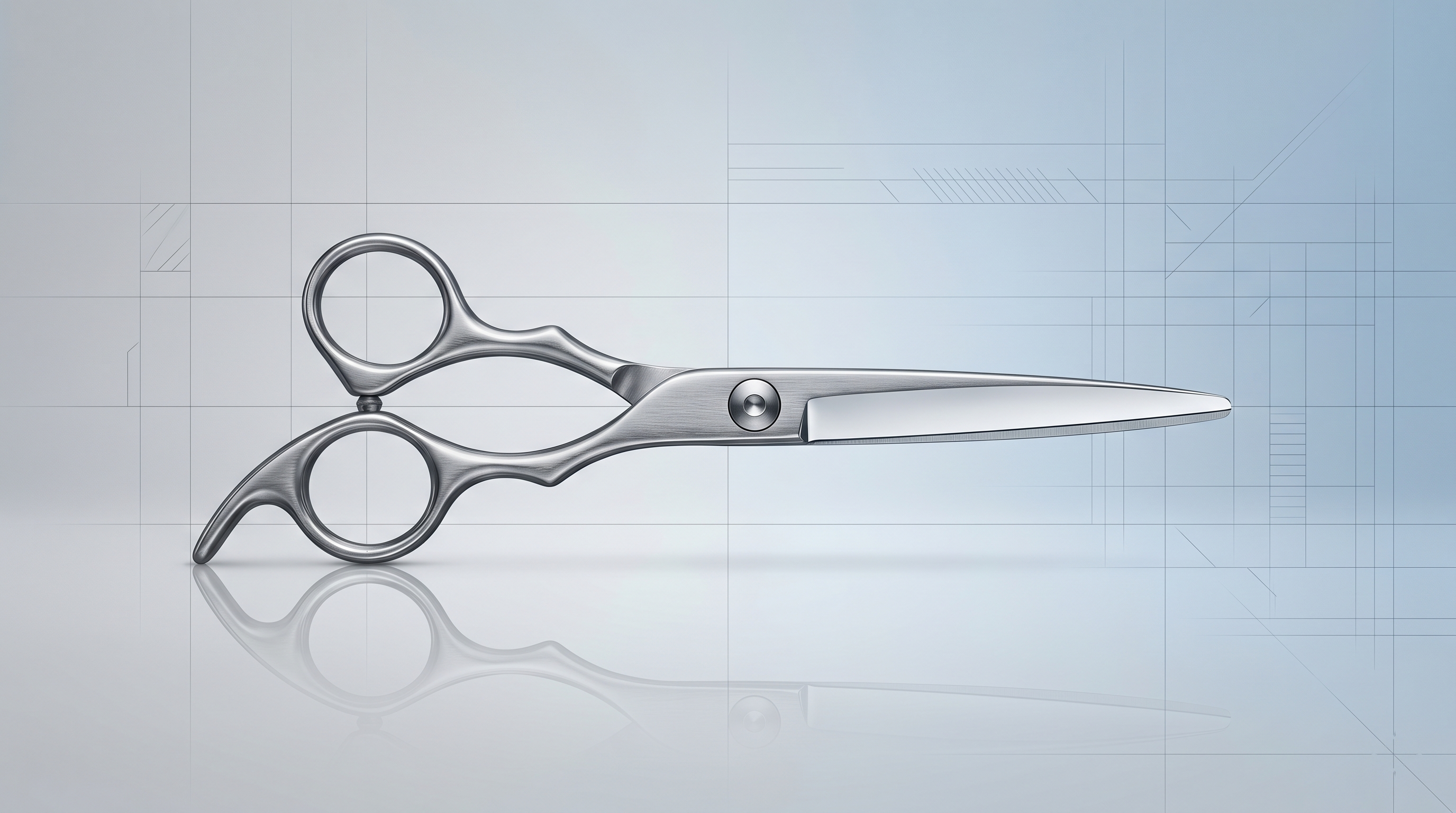 High-end ergonomic hair dressing scissors displayed for B2B sourcing and OEM private label brands.