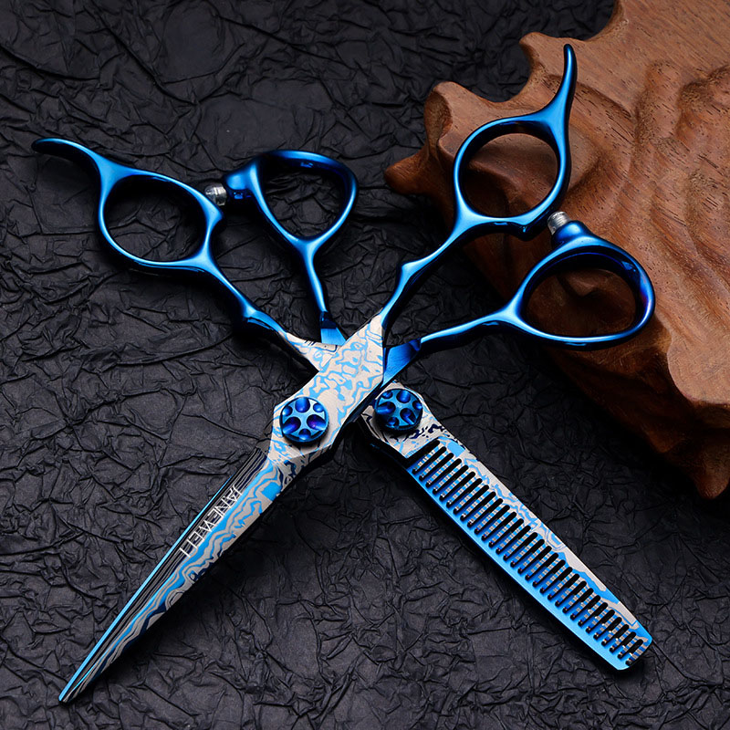 Professional Japanese 440C 10t thinning shears for 6.01 inch for barbers and salon hairdressing. - thumbnail 10