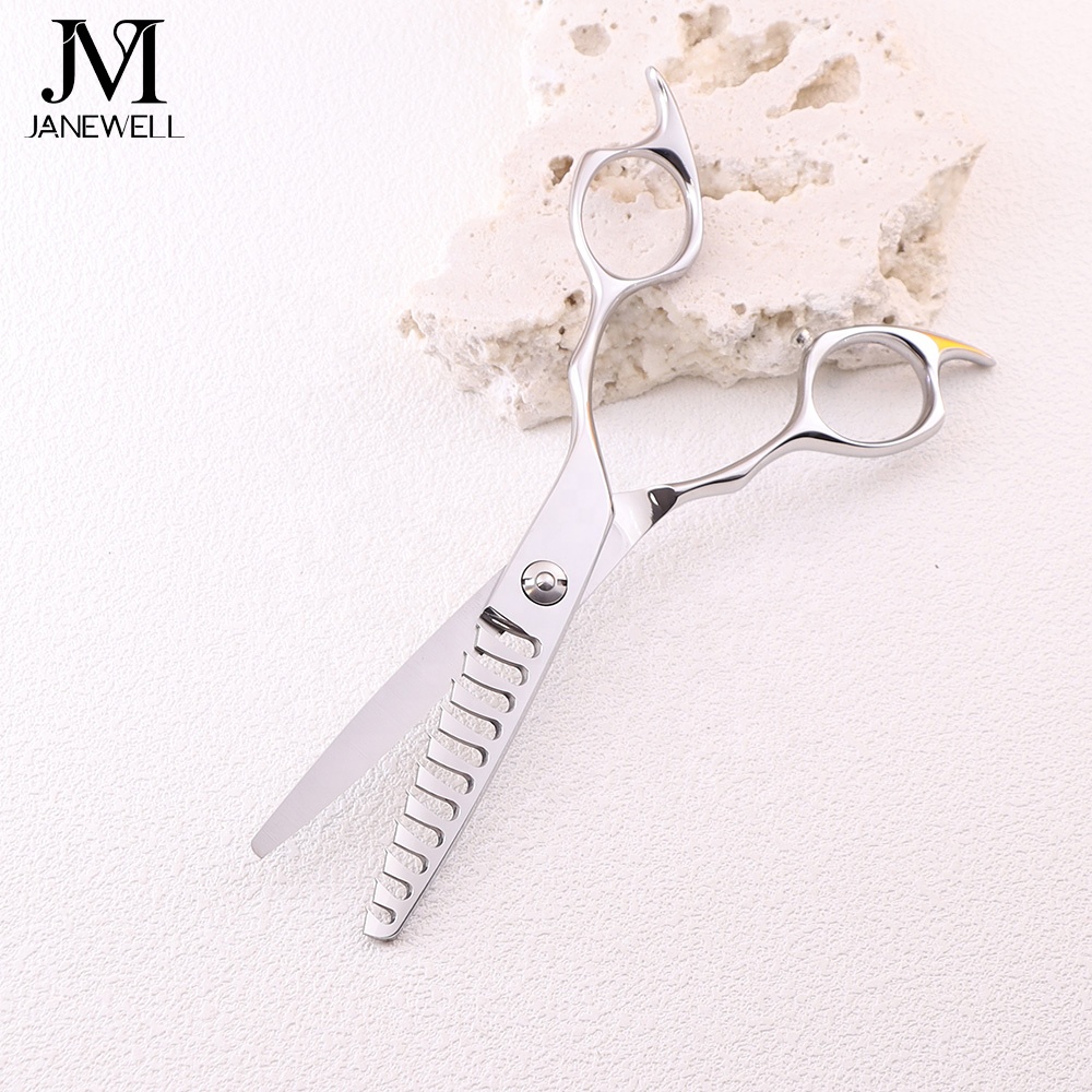 Professional Japanese vg10 Silver 11t thinning shears with hair scissors, 6.011 inch for barbers and salon hairdressing. - thumbnail 3