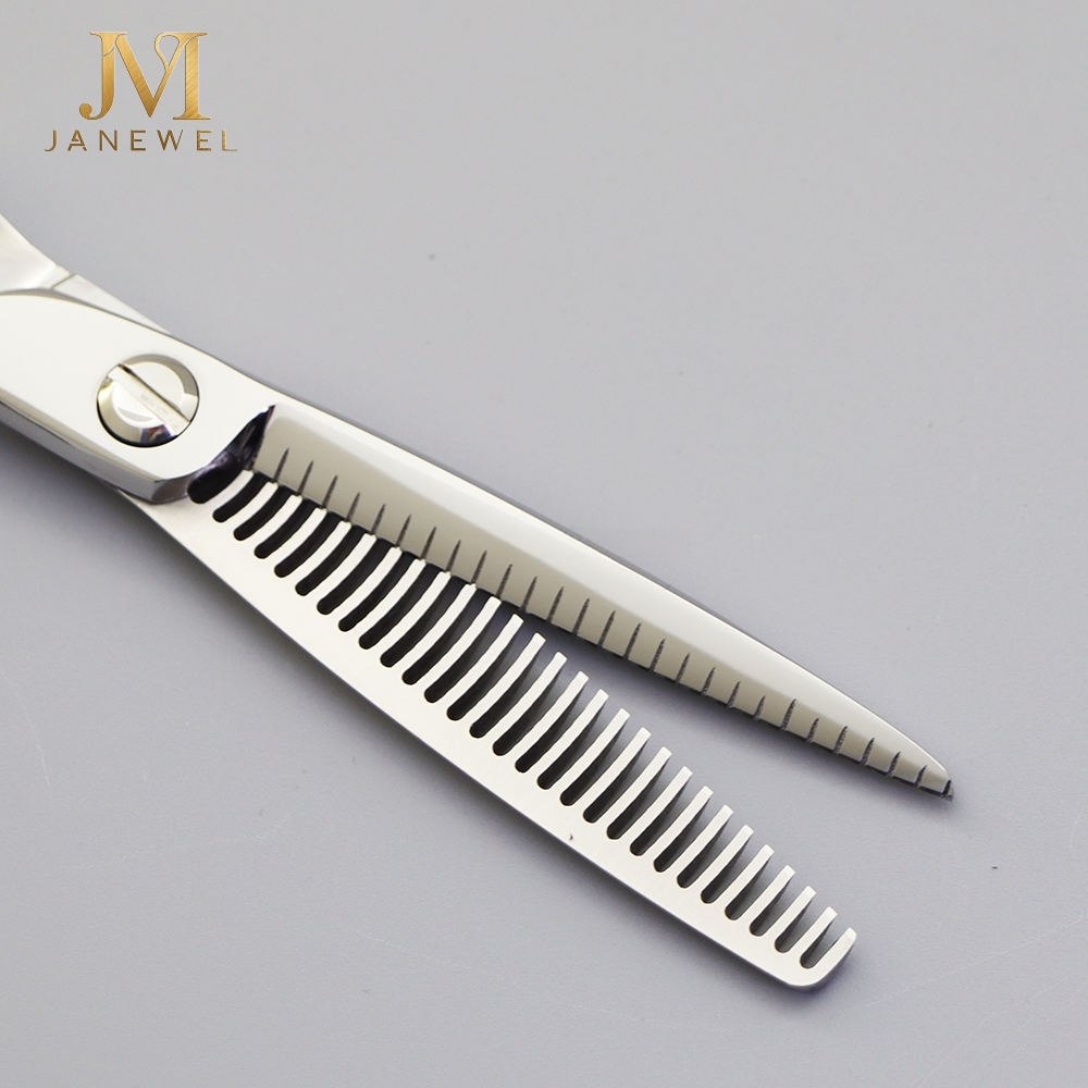 Thinning shears 6 inch VG10 steel with 28 double teeth and no groove blade for controlled thinning and blending. - thumbnail 3