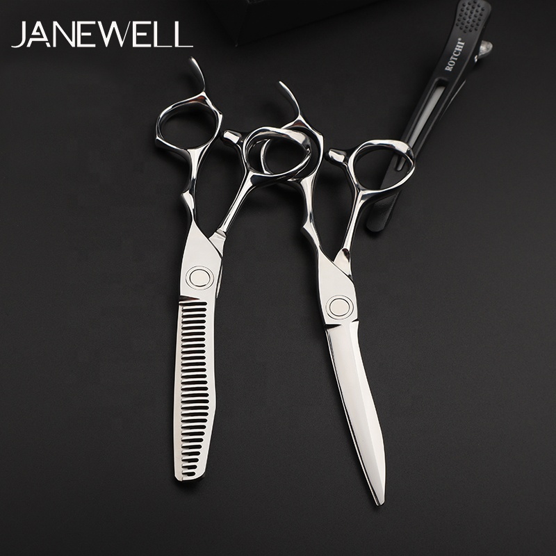 Professional Japanese 440C Silver 30t texturizing shears with hair scissors, 6.03 inch for barbers and salon hairdressing. - thumbnail 2