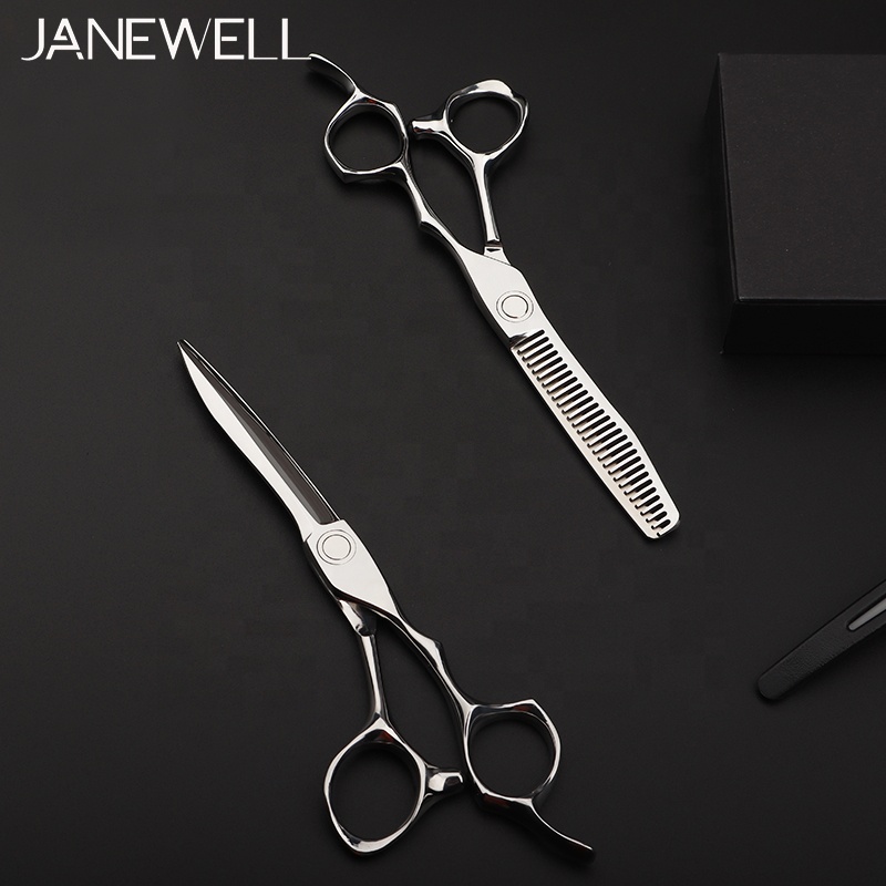Professional Japanese 440C Silver 30t texturizing shears with hair scissors, 6.03 inch for barbers and salon hairdressing. - thumbnail 3