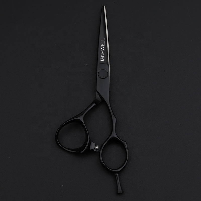 Professional Japanese VG10 Black 5.5" barber shears with hair scissors, 5.5 inch for barbers and salon hairdressing. - view 1