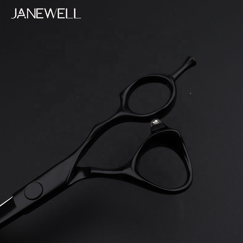 Professional Japanese VG10 Black 5.5" barber shears with hair scissors, 5.5 inch for barbers and salon hairdressing. - thumbnail 2