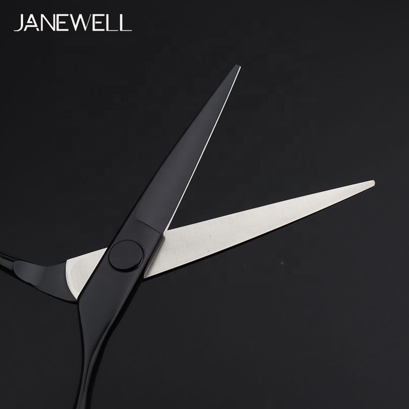 Professional Japanese VG10 Black 5.5" barber shears with hair scissors, 5.5 inch for barbers and salon hairdressing. - thumbnail 3