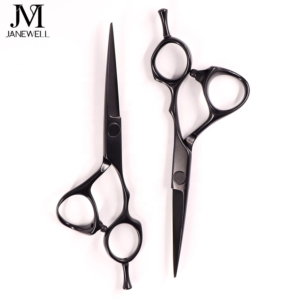 Professional Japanese VG10 Black 5.5" cutting shears with hair scissors, 5.5 inch for barbers and salon hairdressing. - view 1
