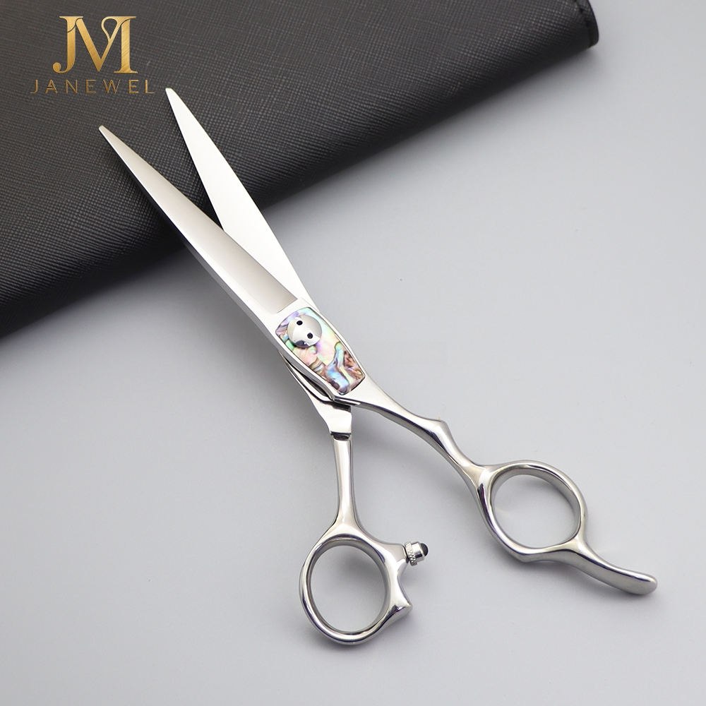 Hair cutting shears 6.2 inch premium VG10 steel 61-62 HRC, CNC mirror polished with anti hair residue design for salon barbers. - thumbnail 2