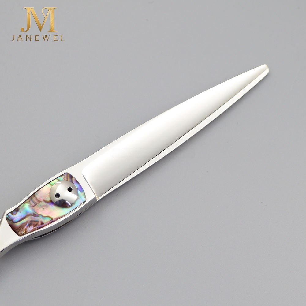 Hair cutting shears 6.2 inch premium VG10 steel 61-62 HRC, CNC mirror polished with anti hair residue design for salon barbers. - thumbnail 4