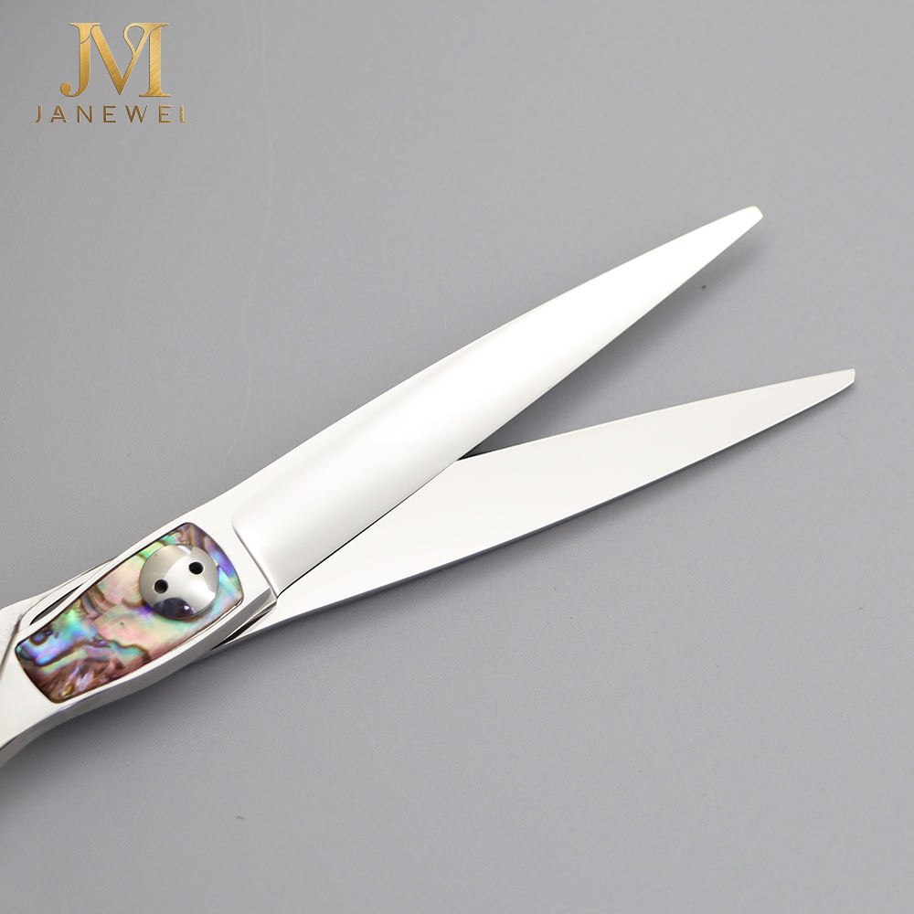 Hair cutting shears 6.2 inch premium VG10 steel 61-62 HRC, CNC mirror polished with anti hair residue design for salon barbers. - thumbnail 5