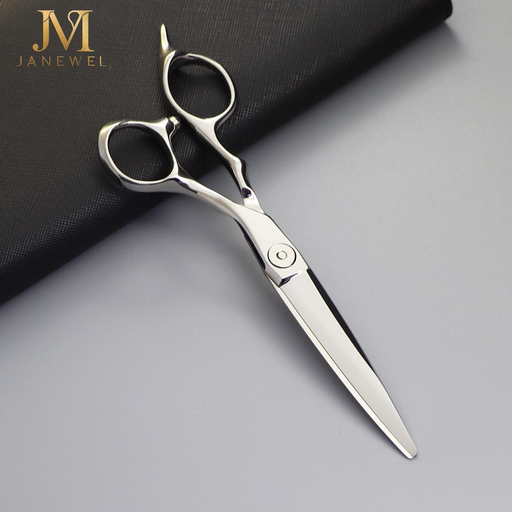 Offset barber shears 6.3 inch VG10 steel 61-62 HRC with convex edge and ergonomic offset handle for professional hairdressers. - thumbnail 3