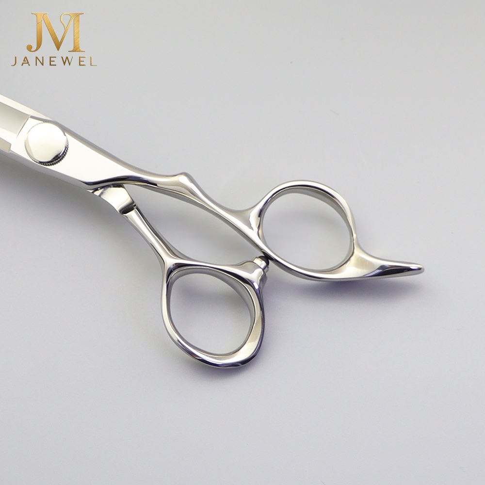 Offset barber shears 6.3 inch VG10 steel 61-62 HRC with convex edge and ergonomic offset handle for professional hairdressers. - thumbnail 4
