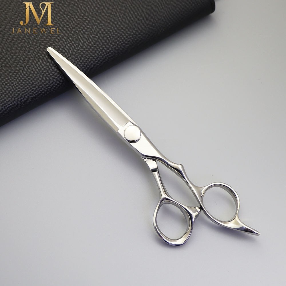 Offset barber shears 6.3 inch VG10 steel 61-62 HRC with convex edge and ergonomic offset handle for professional hairdressers. - thumbnail 5
