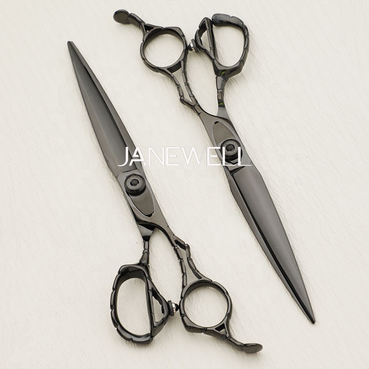 Professional 440C black coated 7 inch barber shears with sharp blade for barbers and salon hairdressing, long hair cutting shears. - thumbnail 3