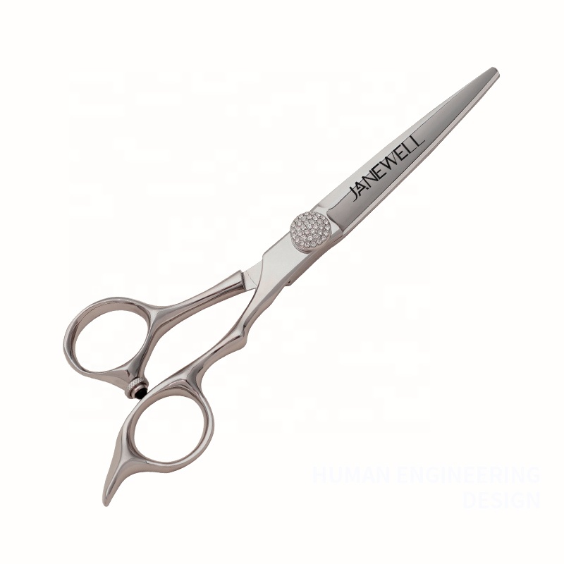 Convex edge barber shears featuring Japanese 440C steel with razor-sharp blade geometry for smooth, effortless cutting