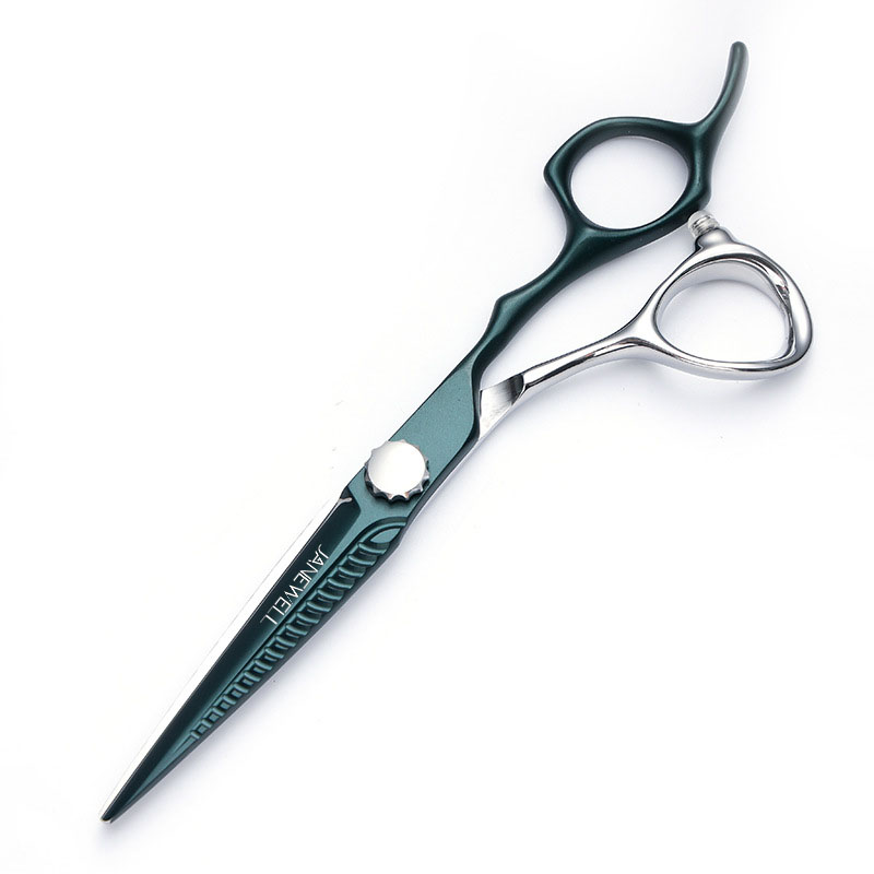 Professional Japanese 440C Silver&Green fine cutting shears with hair scissors, 6 inch for barbers and salon hairdressing. - view 1