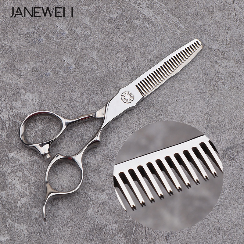 Professional 440C Silver hair cutting shears set with hair scissors, 6 inch for barbers and salon hairdressing. - thumbnail 2