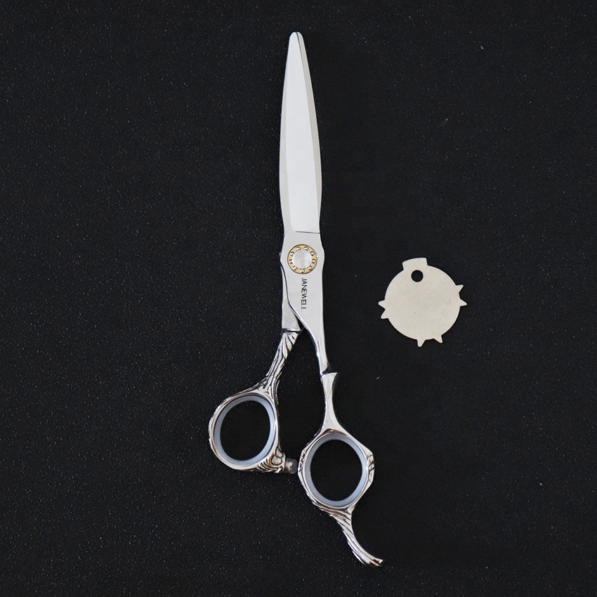 Professional Japanese vg10 Silver hair salon shears h30-625w with hair scissors, 6 inch for barbers and salon hairdressing. - thumbnail 4
