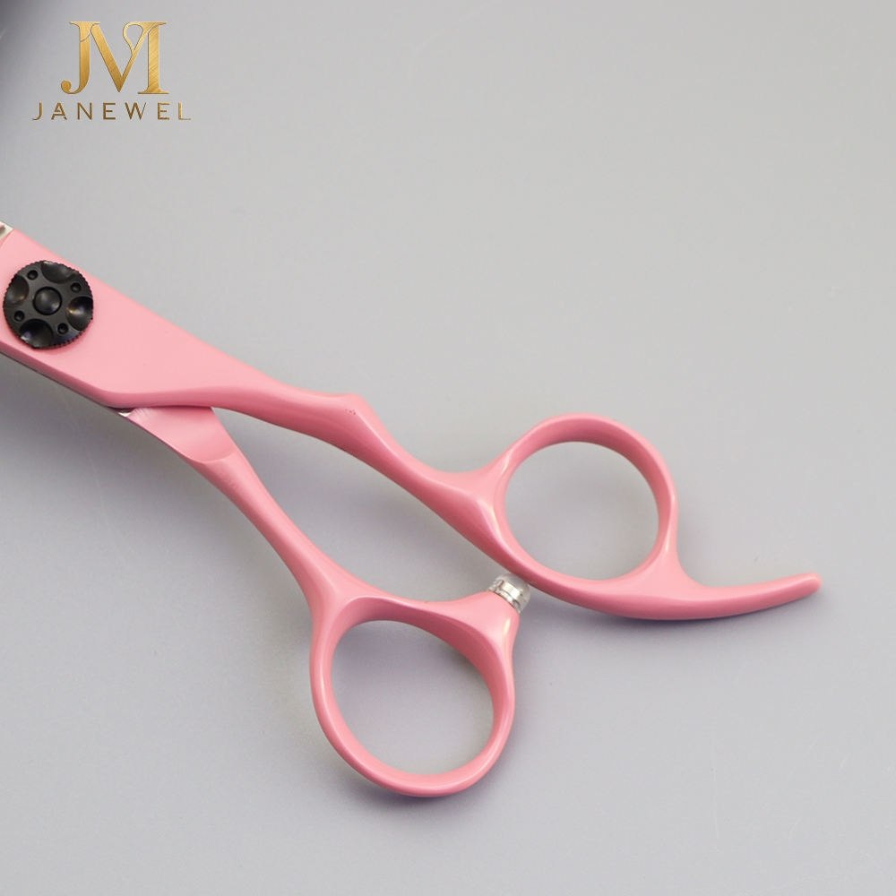 Pink thinning shears 6 inch Japanese 440C steel, 12 teeth, 45-50 percent thinning rate for efficient texturizing and blending. - thumbnail 5