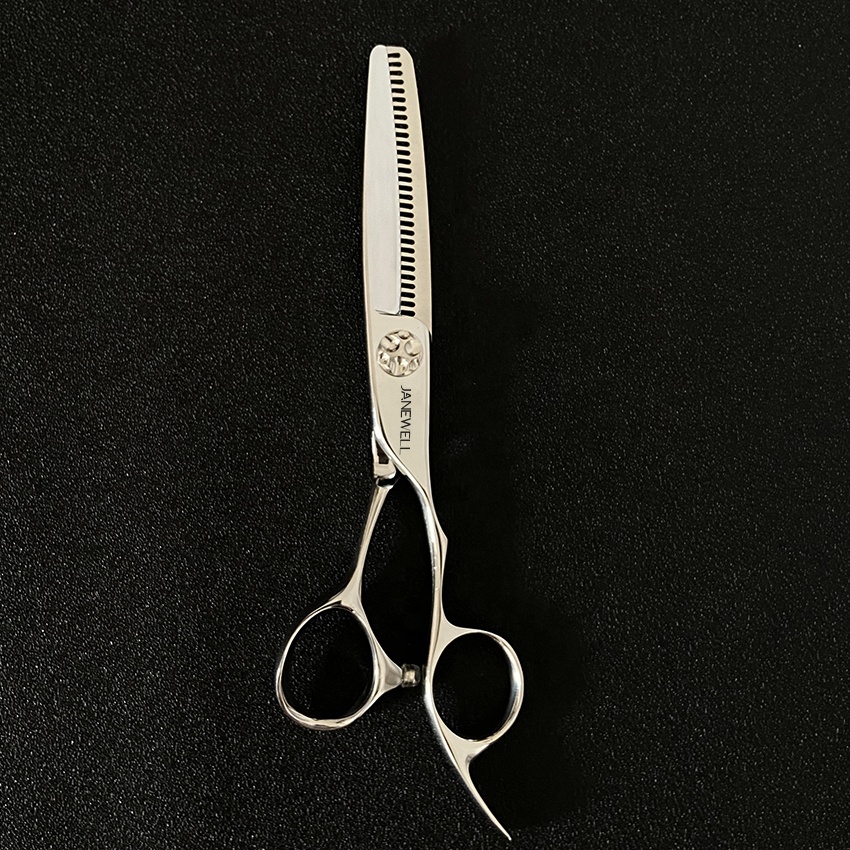 Professional VG10 Japanese steel reversed blade thinning shears with 30 teeth, 6.3 inch texturizing shears for barbers and salon hairdressing blending.