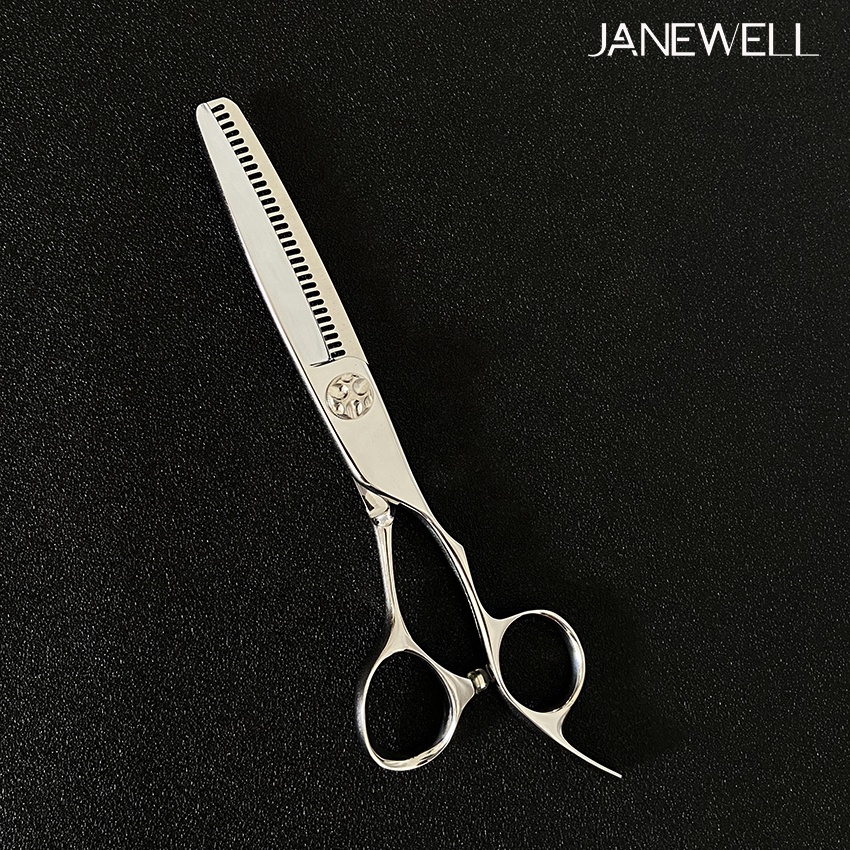 Professional VG10 Japanese steel reversed blade thinning shears with 30 teeth, 6.3 inch texturizing shears for barbers and salon hairdressing blending. - thumbnail 2