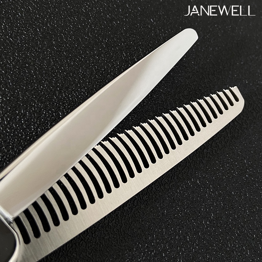 Professional VG10 Japanese steel reversed blade thinning shears with 30 teeth, 6.3 inch texturizing shears for barbers and salon hairdressing blending. - thumbnail 3