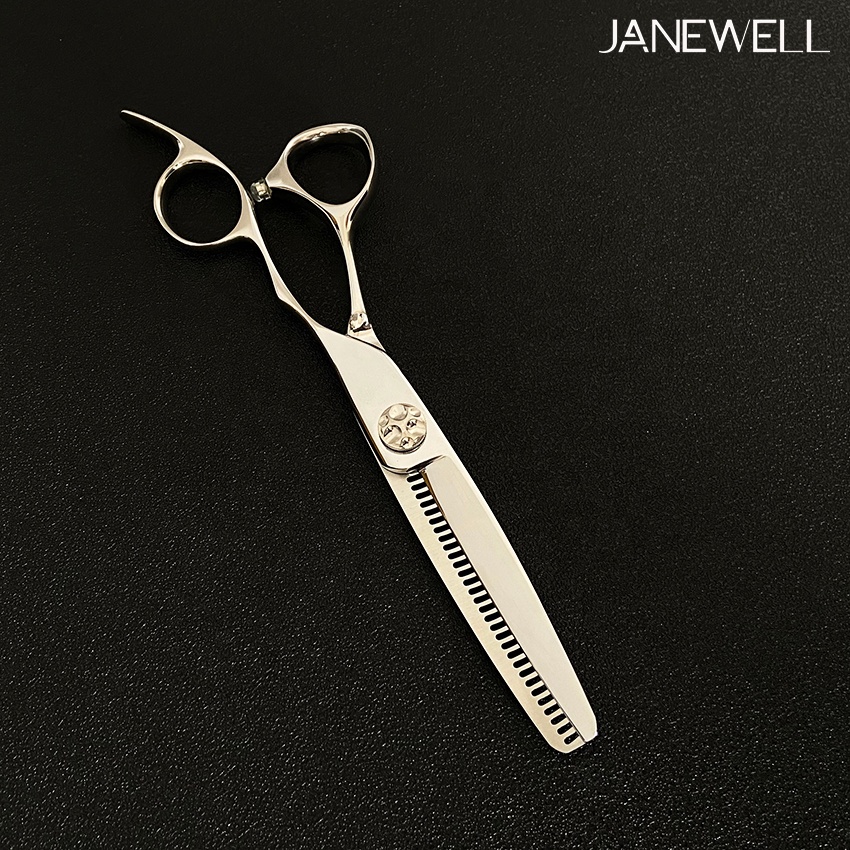 Professional VG10 Japanese steel reversed blade thinning shears with 30 teeth, 6.3 inch texturizing shears for barbers and salon hairdressing blending. - thumbnail 5