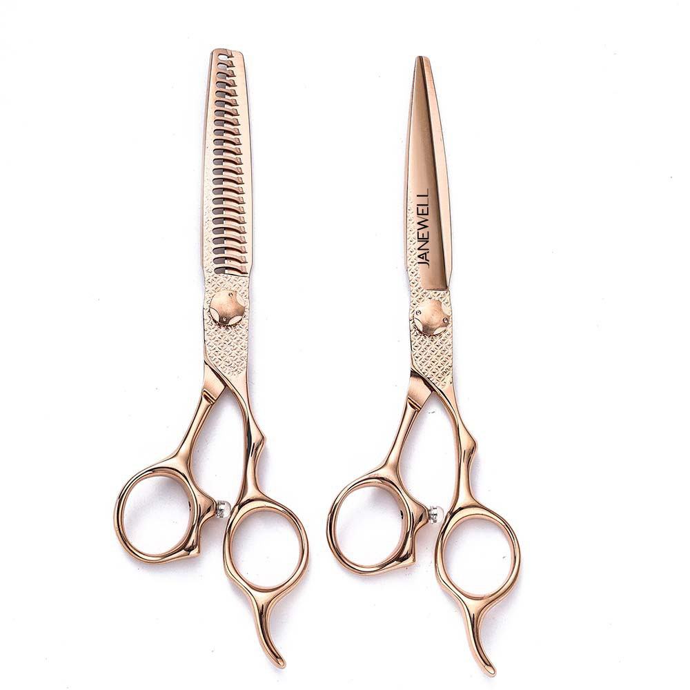 Professional 440C Rose gold rose gold barber shears with hair scissors, 6 inch for barbers and salon hairdressing. - thumbnail 4