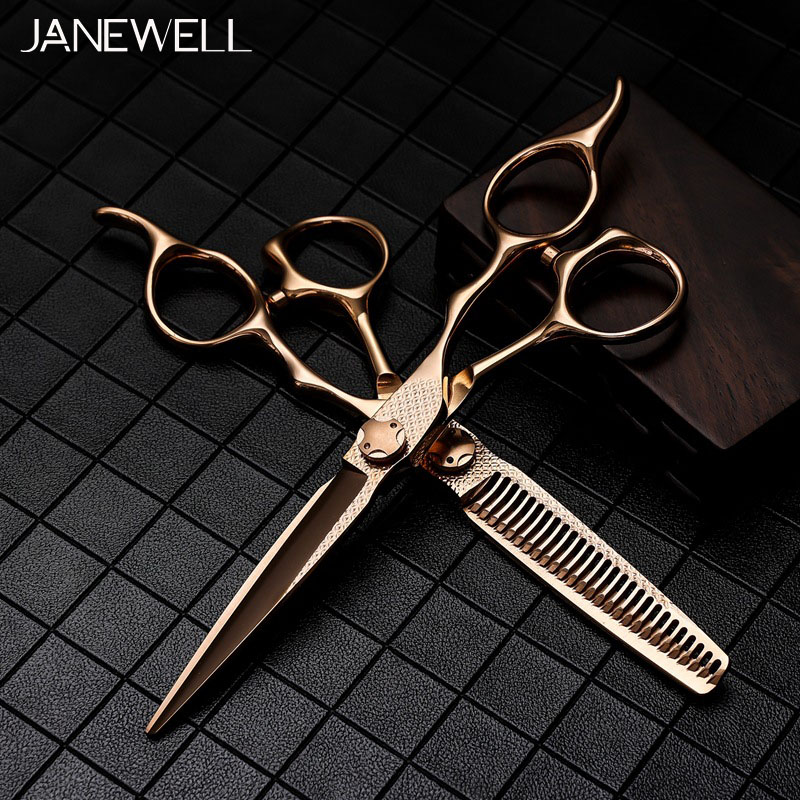 Professional 440C Rose gold rose gold barber shears with hair scissors, 6 inch for barbers and salon hairdressing. - thumbnail 5