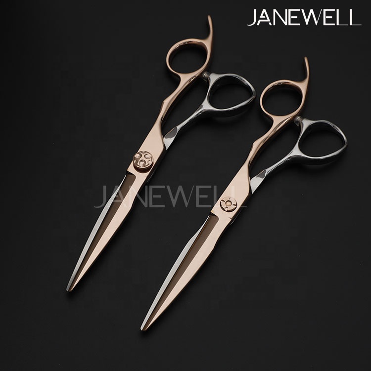 Professional 440C rose gold coated cutting shears, 6.0 inch hair shears for slide cutting and salon hairdressing barbers. - thumbnail 10