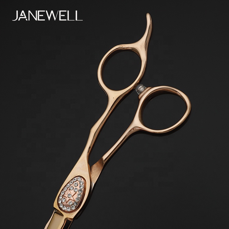 Professional 440C rose gold coated cutting shears, 6.0 inch hair shears for slide cutting and salon hairdressing barbers. - thumbnail 2