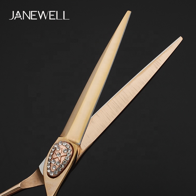 Professional 440C rose gold coated cutting shears, 6.0 inch hair shears for slide cutting and salon hairdressing barbers. - thumbnail 3