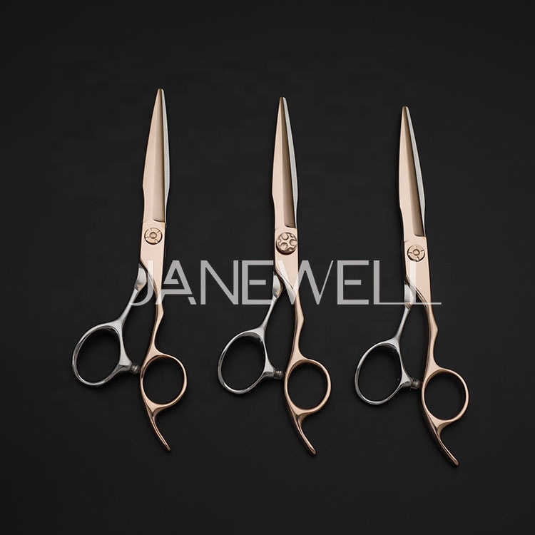 Professional 440C rose gold coated cutting shears, 6.0 inch hair shears for slide cutting and salon hairdressing barbers. - thumbnail 8