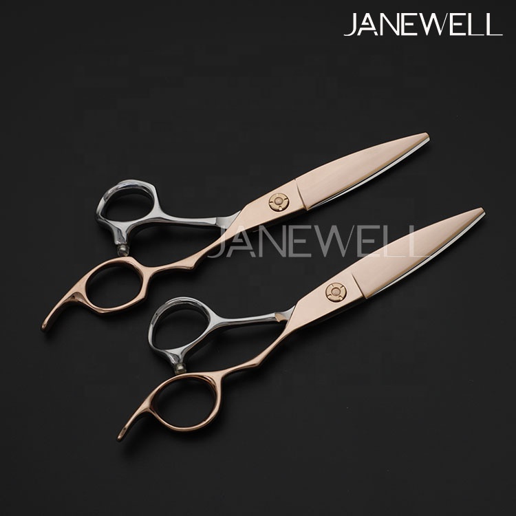 Professional 440C rose gold coated cutting shears, 6.0 inch hair shears for slide cutting and salon hairdressing barbers. - thumbnail 9
