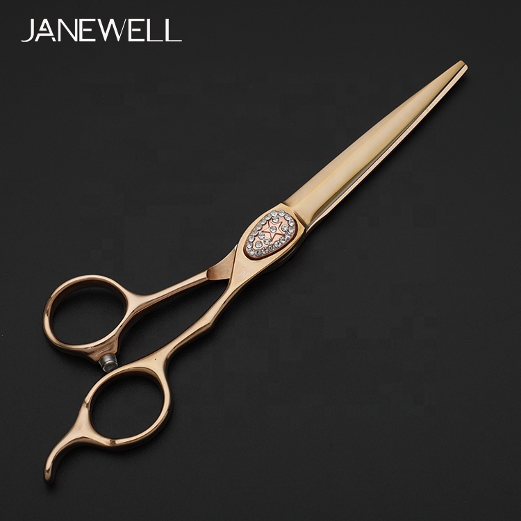 Professional 440C Rose Gold rose gold professional shears with hair scissors, 6 inch for barbers and salon hairdressing. - thumbnail 2
