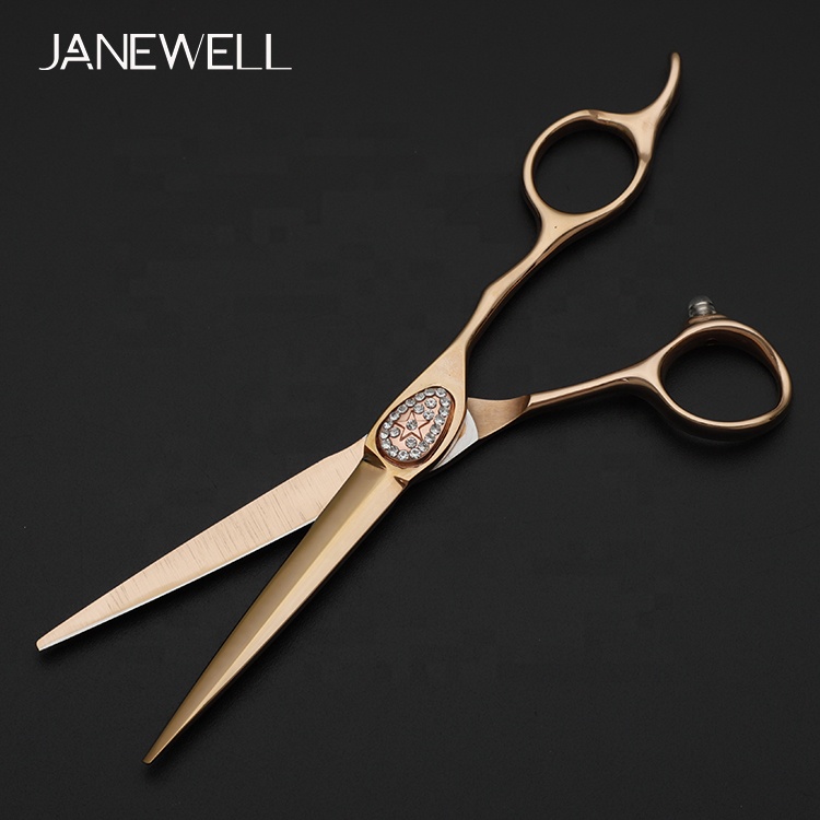 Professional 440C Rose Gold rose gold professional shears with hair scissors, 6 inch for barbers and salon hairdressing. - thumbnail 3