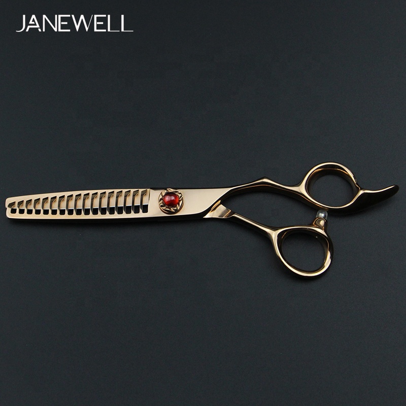 Professional Japanese 440C Rose Gold rose gold thinning shears with hair scissors, 6 inch for barbers and salon hairdressing. - thumbnail 2