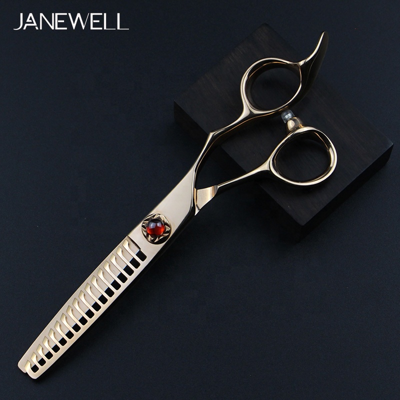 Professional Japanese 440C Rose Gold rose gold thinning shears with hair scissors, 6 inch for barbers and salon hairdressing. - thumbnail 4