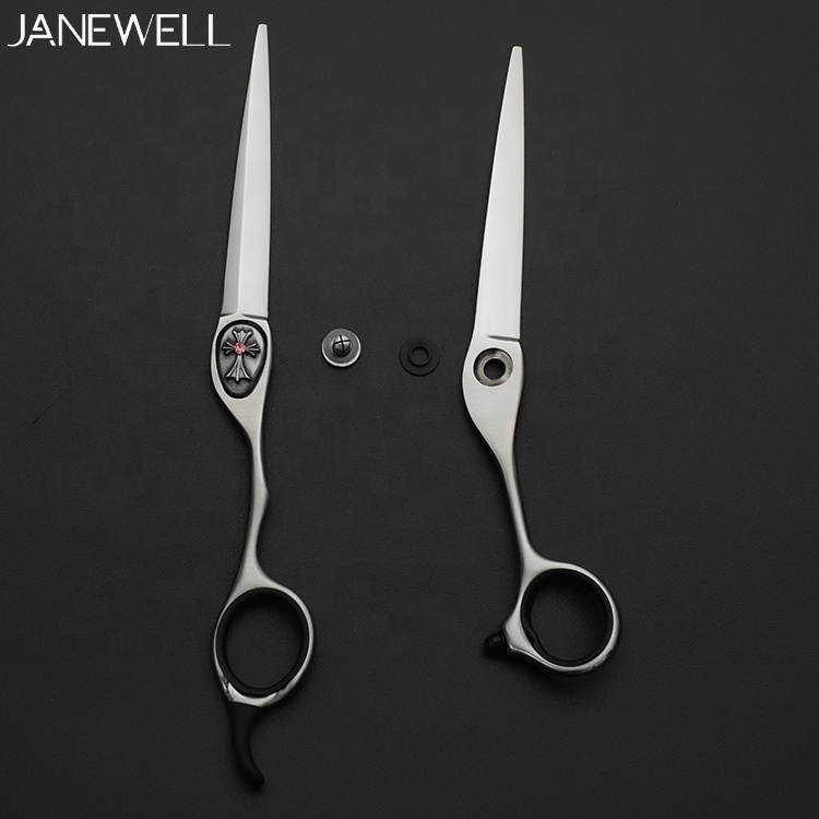 Professional Japanese VG10 black skull barber shears for 6 inch for barbers and salon hairdressing. - thumbnail 8
