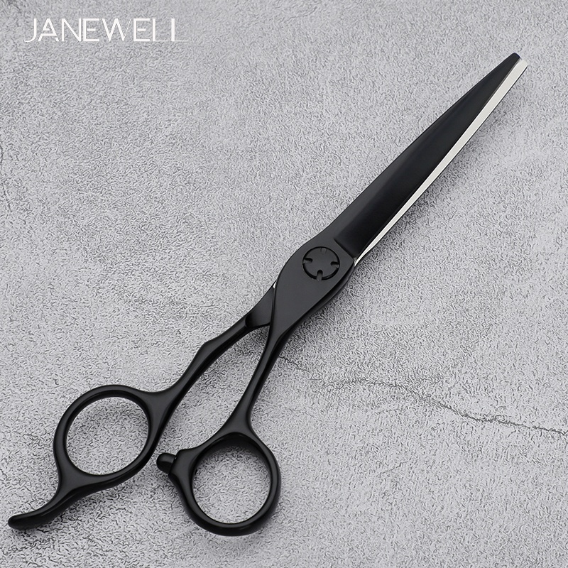 Professional 440C black barber shears with skull design pattern, 6.0 inch hair shears for barbers and salon hairdressing. - thumbnail 5