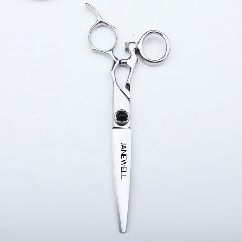 Professional Japanese VG10 Silver swivel thumb vg10 barber shears with hair scissors, 6 inch for barbers and salon hairdressing. - thumbnail 3