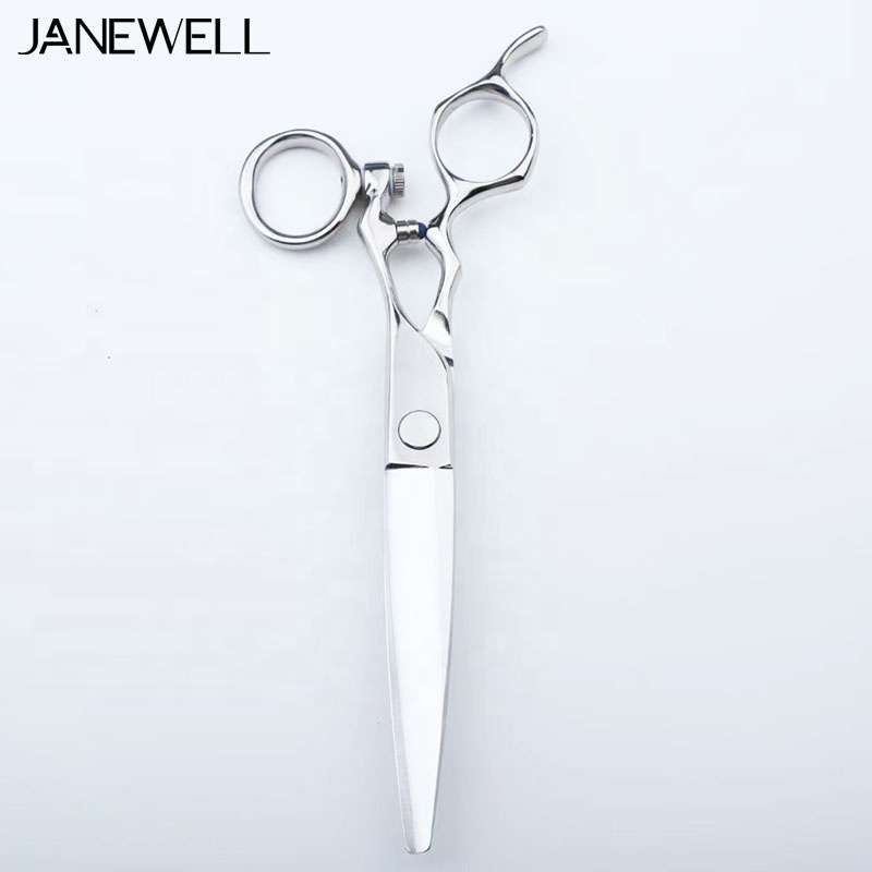 Professional Japanese VG10 Silver swivel thumb vg10 barber shears with hair scissors, 6 inch for barbers and salon hairdressing. - thumbnail 4