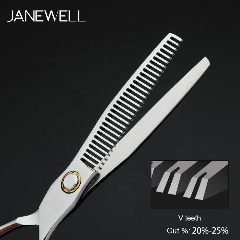Professional 440C Silver thinning shears lb-60 with hair scissors, 6 inch for barbers and salon hairdressing. - thumbnail 8