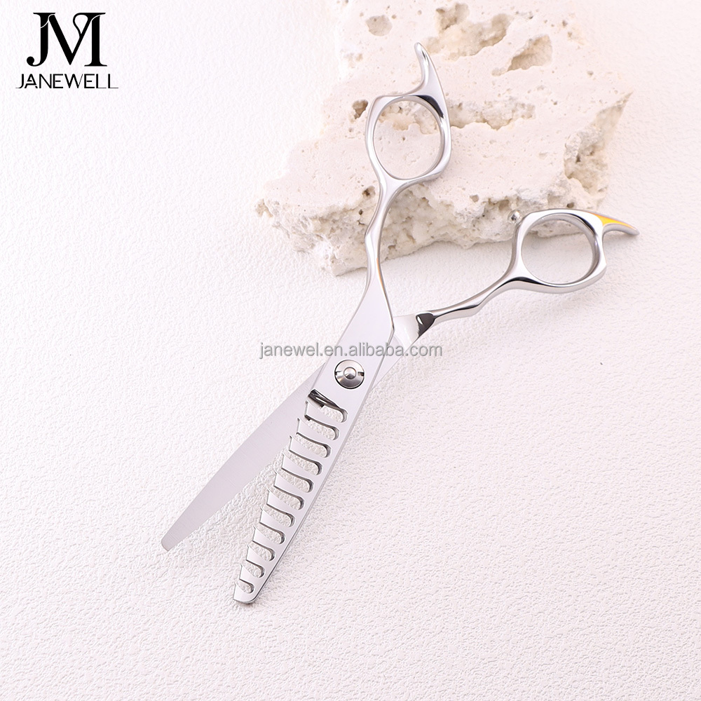 Professional Japanese 440C Silver thinning shears with hair scissors, 6 inch for barbers and salon hairdressing. - thumbnail 3