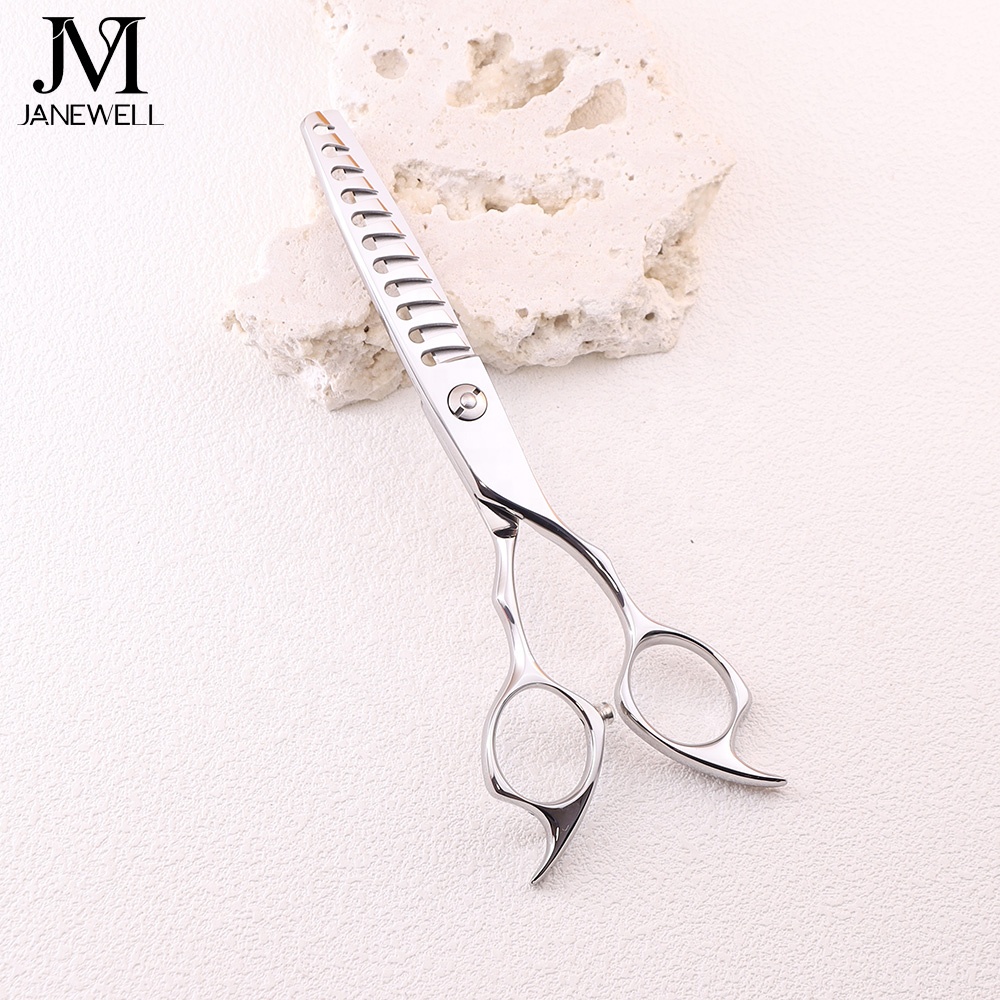 Professional Japanese 440C Silver thinning shears with hair scissors, 6 inch for barbers and salon hairdressing. - thumbnail 6