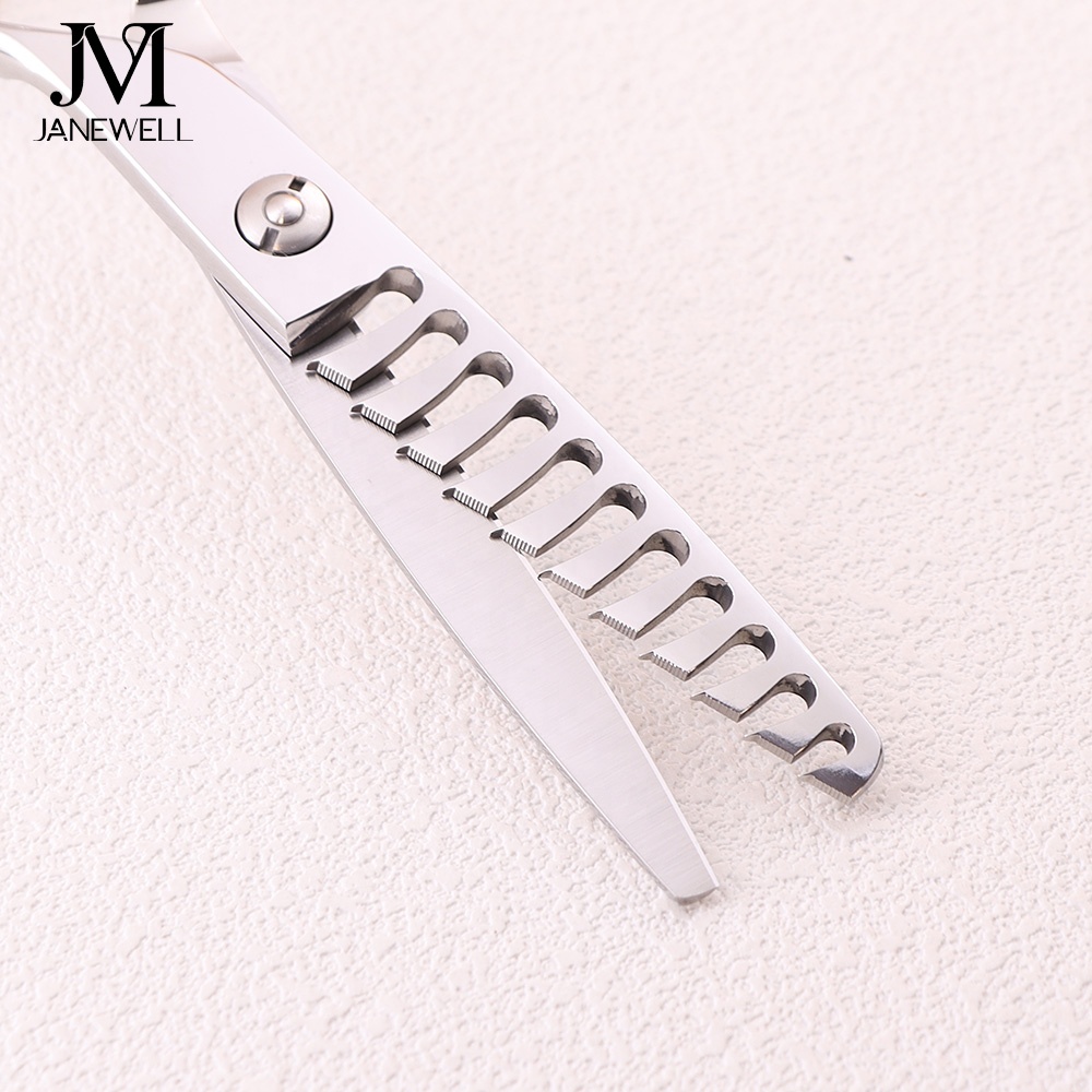 Professional Japanese 440C Silver thinning shears with hair scissors, 6 inch for barbers and salon hairdressing. - thumbnail 8