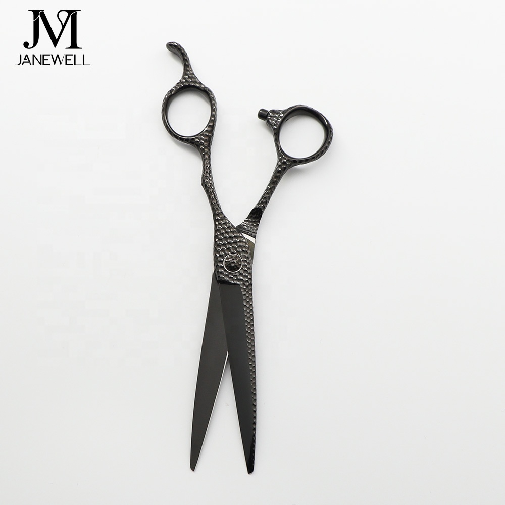 Professional VG10 Japanese steel black coated barber shears with sharp blade, 6.0 inch hair shears for barbers and salon hairdressing. - thumbnail 2