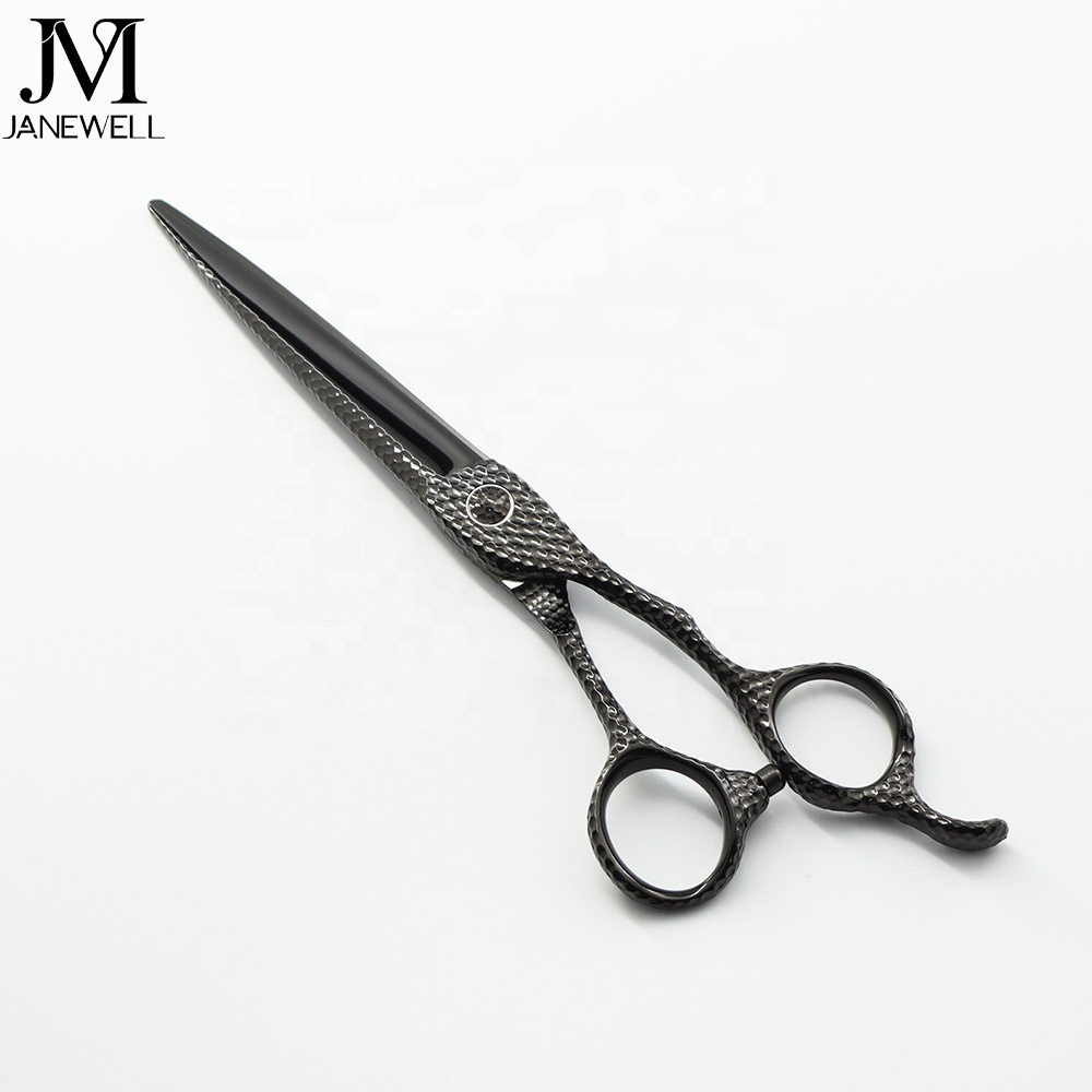 Professional VG10 Japanese steel black coated barber shears with sharp blade, 6.0 inch hair shears for barbers and salon hairdressing. - thumbnail 3
