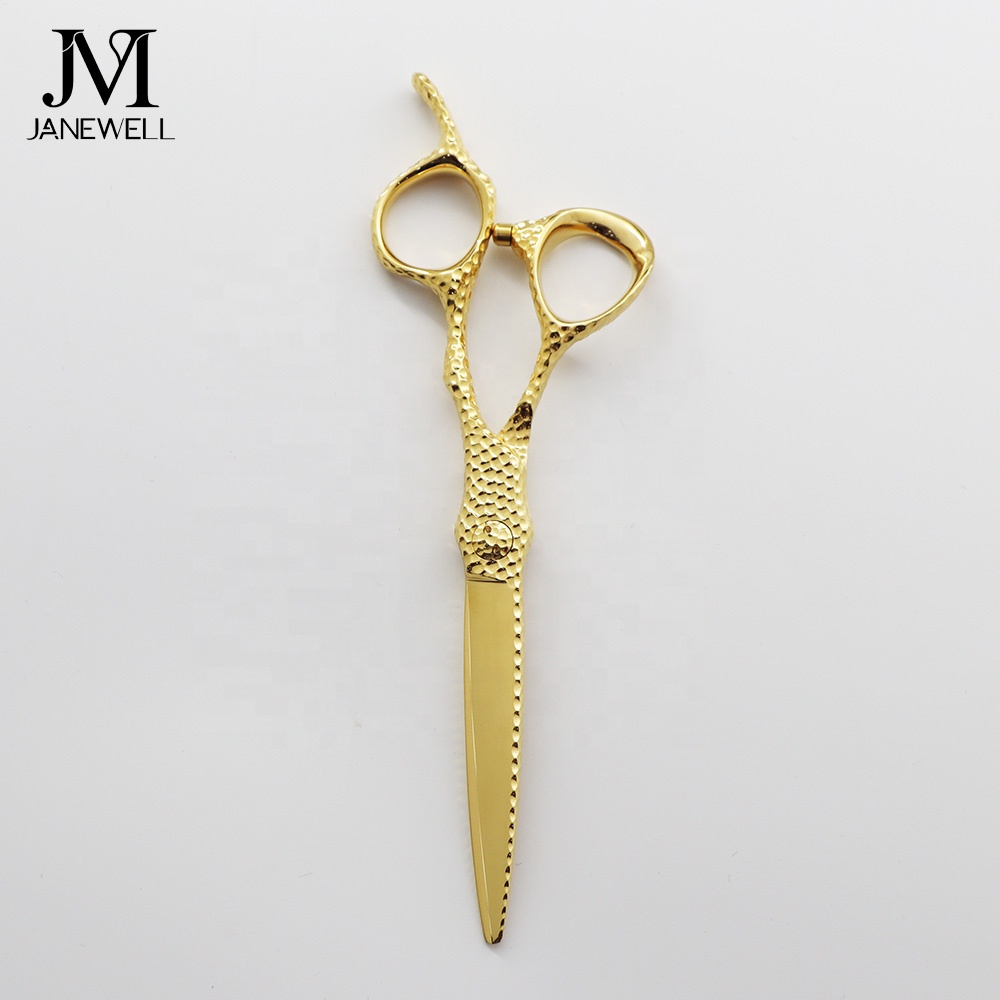 Professional VG10 Japanese steel gold coated hair cutting shears with sharp blade for barbers and salon hairdressing, 6 inch professional shears. - thumbnail 4