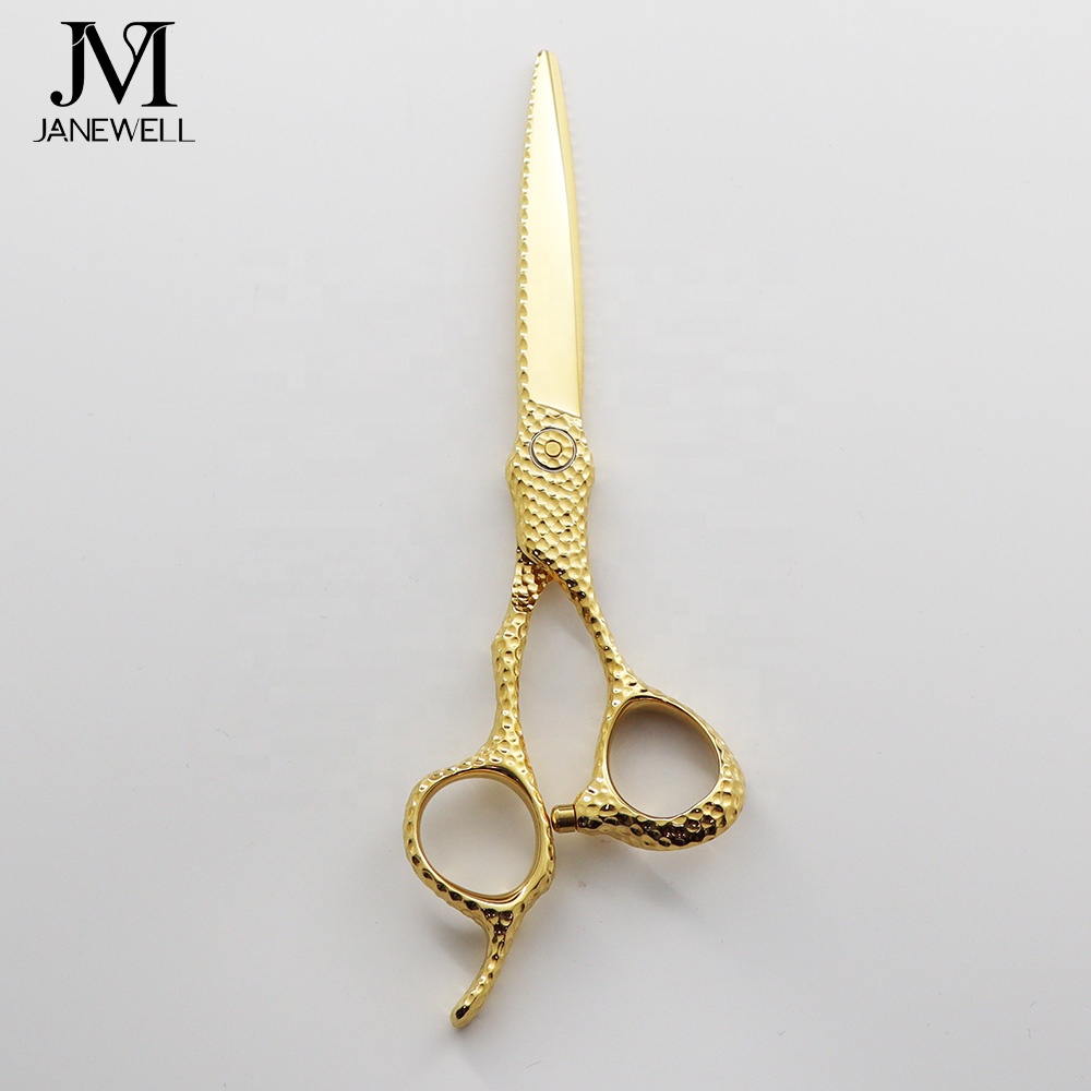 Professional VG10 Japanese steel gold coated hair cutting shears with sharp blade for barbers and salon hairdressing, 6 inch professional shears. - thumbnail 6