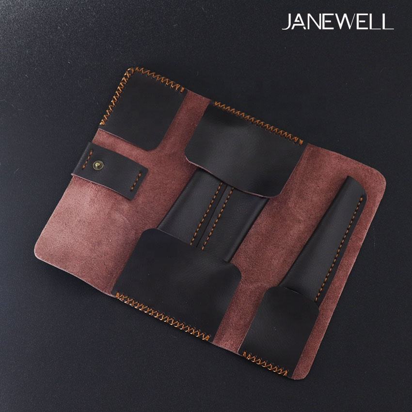 Cow leather case for hairdressing scissors. Professional quality shears organizer for barbers, hairdressers and salon stylists. - thumbnail 2